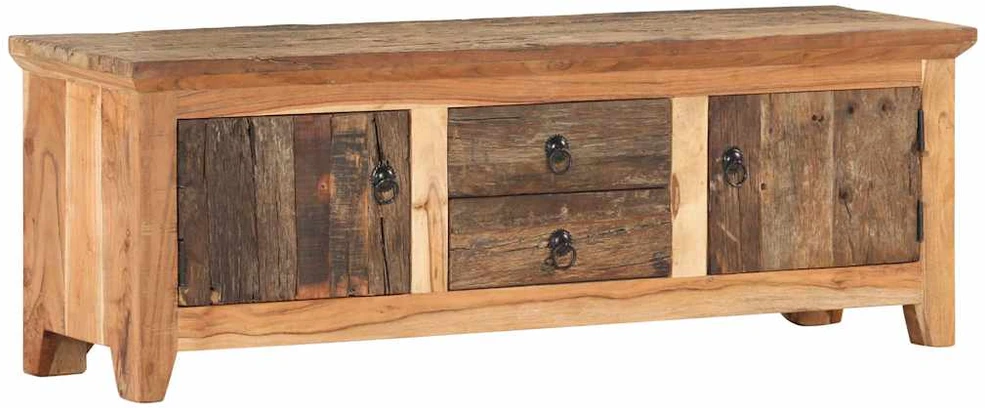 TV staliukas TV spintelė, 120x30x40cm, akacijos masyvas ir perdirbta mediena