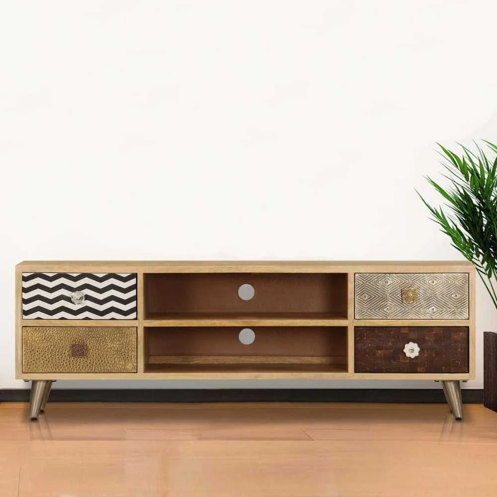 TV staliukas TV spintelė, 120x30x40cm, mango medienos masyvas