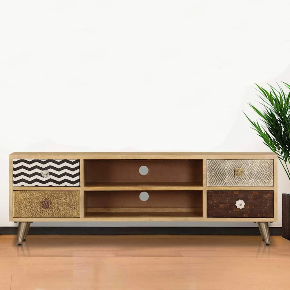 TV staliukas TV spintelė, 120x30x40cm, mango medienos masyvas