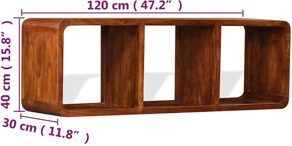 TV staliukas TV Spintelė, 120x30x40cm, medienos masyvas su medaus apdaila