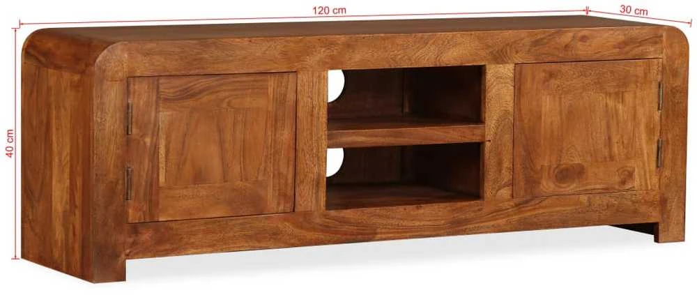 TV staliukas TV Spintelė, 120x30x40cm, medienos masyvas su medaus apdaila