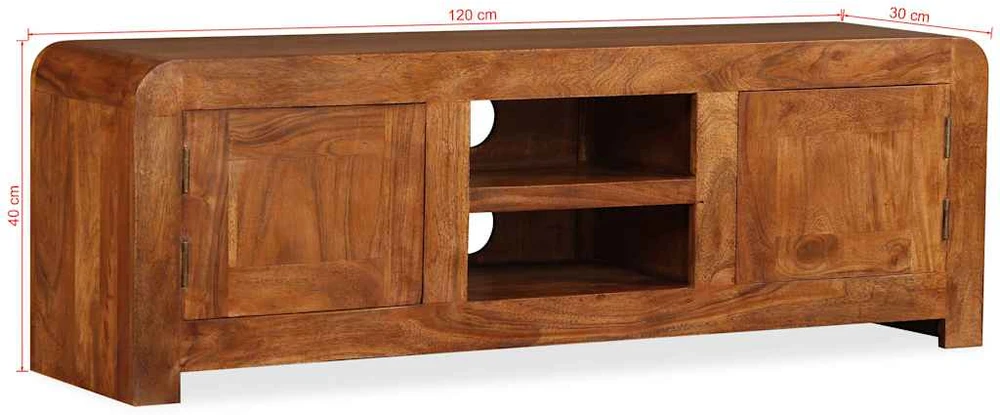 TV staliukas TV Spintelė, 120x30x40cm, medienos masyvas su medaus apdaila