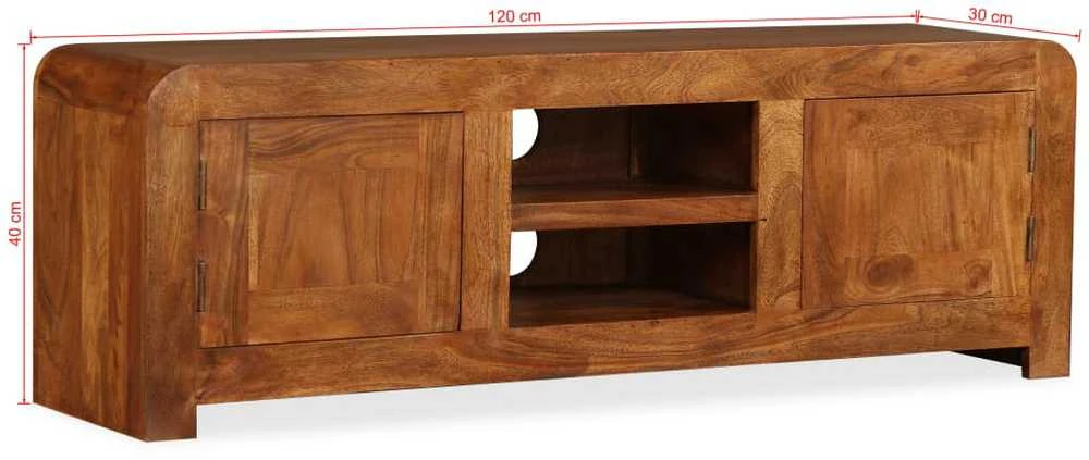 TV staliukas TV Spintelė, 120x30x40cm, medienos masyvas su medaus apdaila