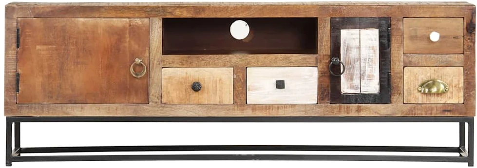TV staliukas TV spintelė, 120x30x40cm, perdirbtos medienos masyvas