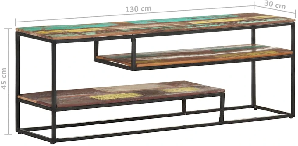 TV staliukas TV spintelė, 130x30x45 cm, perdirbtos medienos masyvas