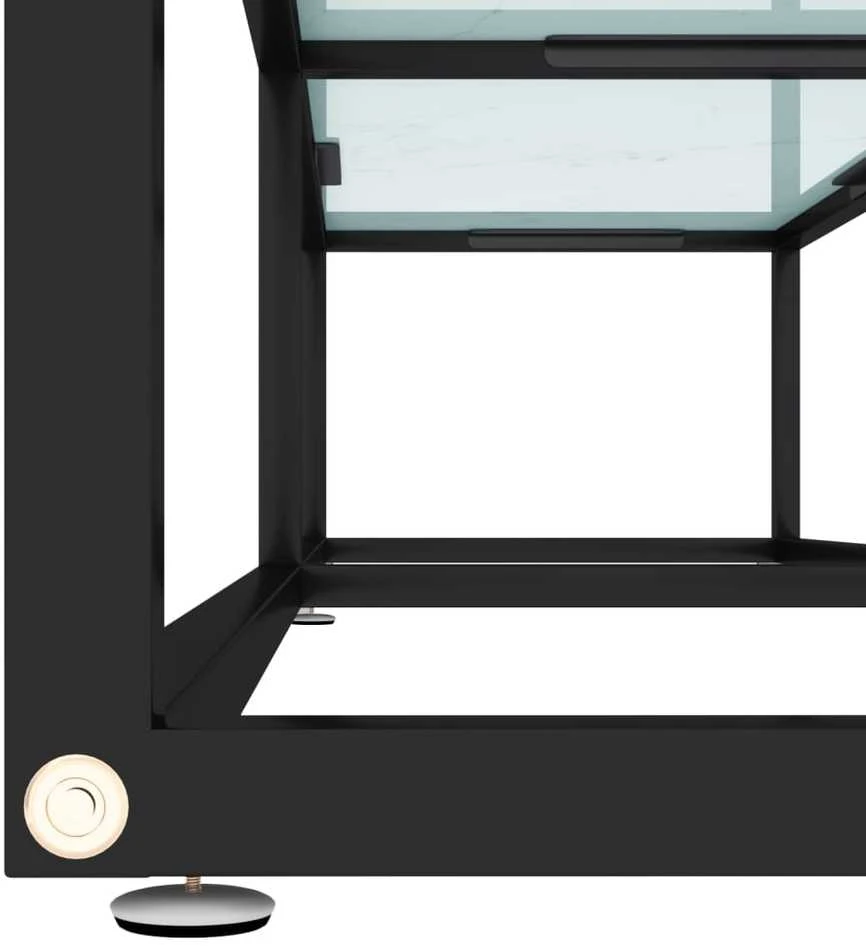 TV staliukas TV spintelė, balta marmuro, 160x40x40,5cm, grūdintas stiklas