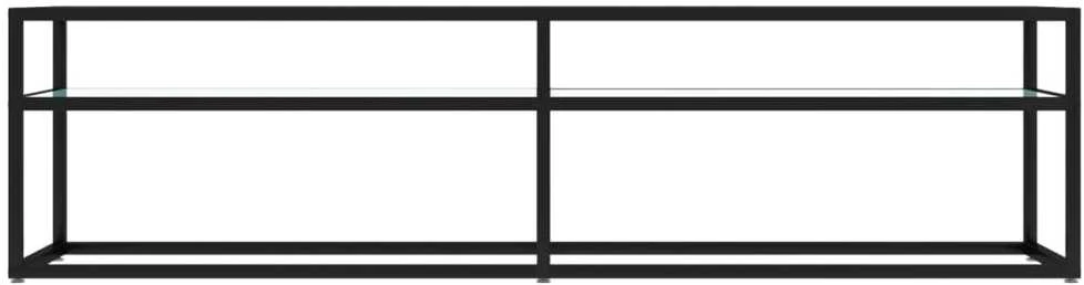 TV staliukas TV spintelė, balta marmuro, 160x40x40,5cm, grūdintas stiklas