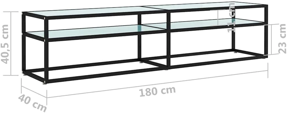 TV staliukas TV spintelė, balta marmuro, 180x40x40,5cm, grūdintas stiklas