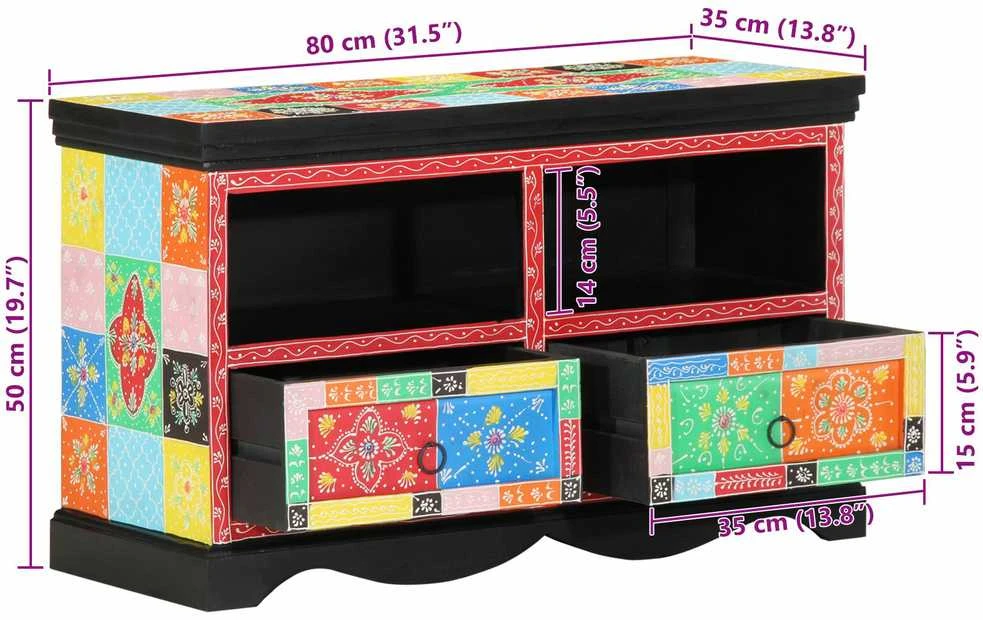 Televizoriaus spintelė 80 x 35 x 50 cm Įvairiaspalvis