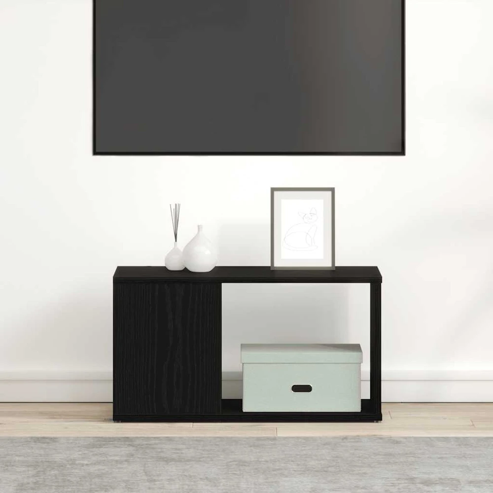 TV staliukas TV spintelė, juodo ąžuolo spalvos, 60x24x32 cm, inžinerinė mediena