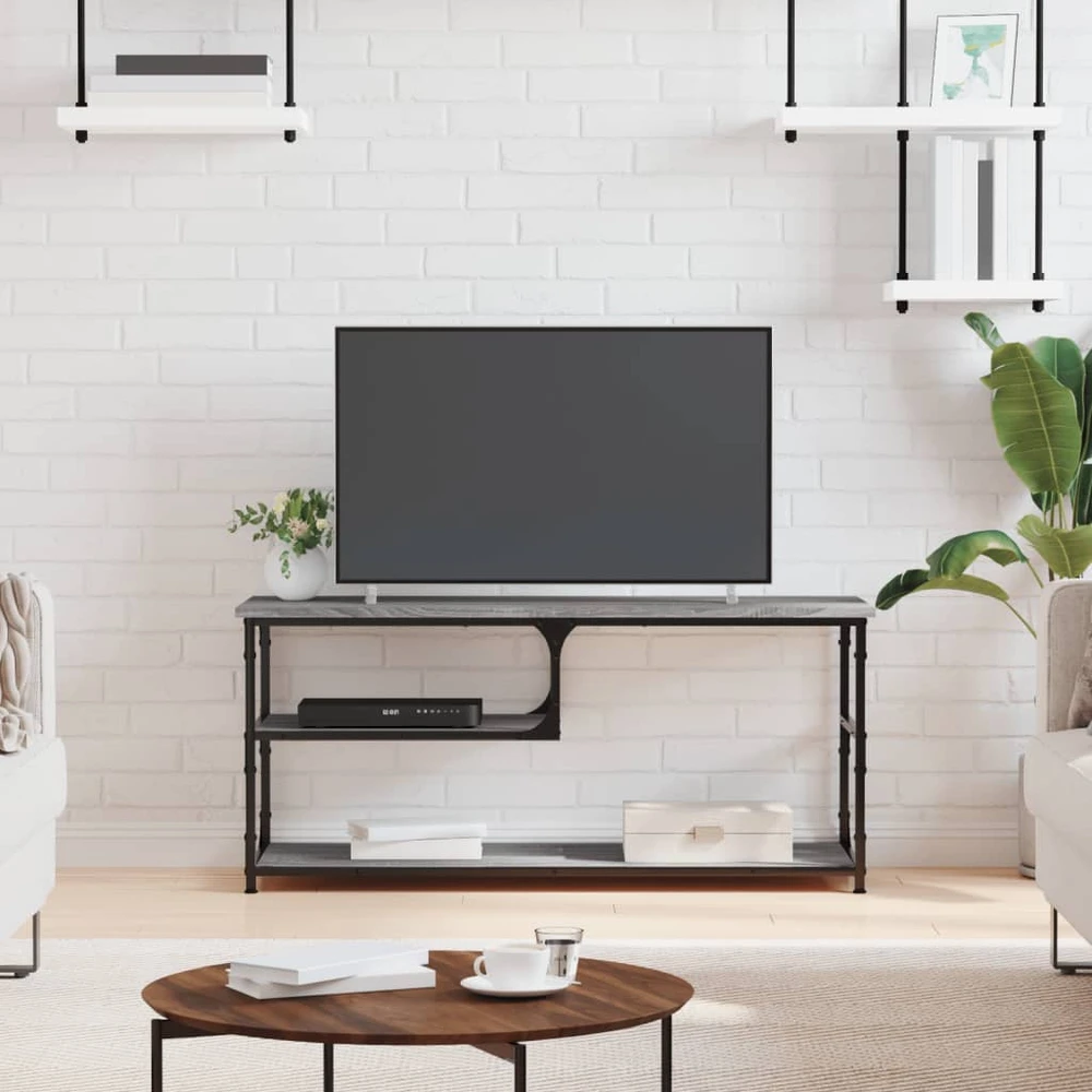 TV staliukas TV spintelė, pilka ąžuolo, 103x38x46,5cm, mediena/plienas