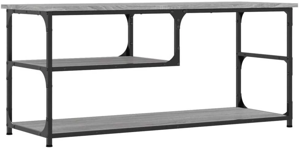 TV staliukas TV spintelė, pilka ąžuolo, 103x38x46,5cm, mediena/plienas