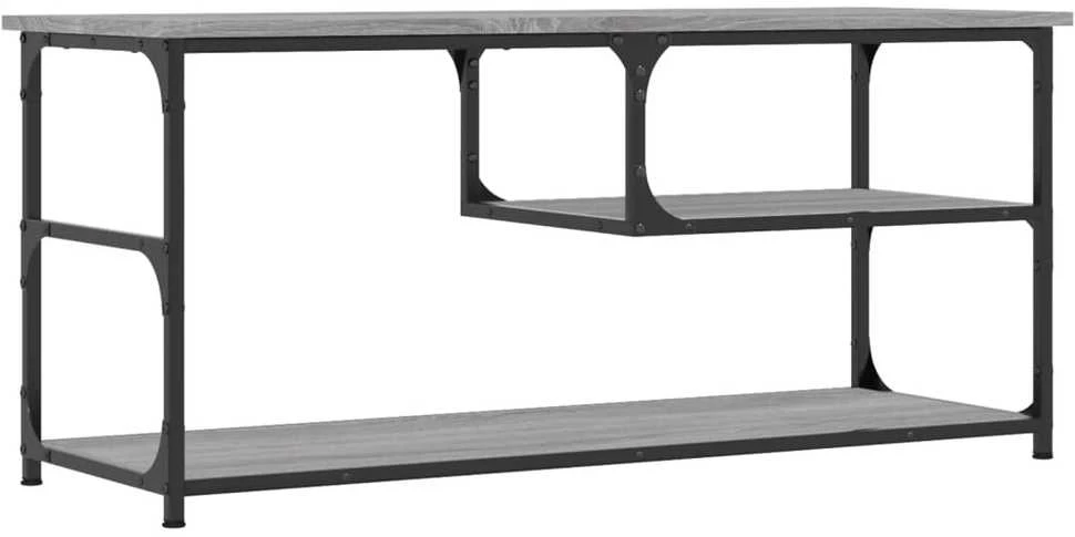 TV staliukas TV spintelė, pilka ąžuolo, 103x38x46,5cm, mediena/plienas