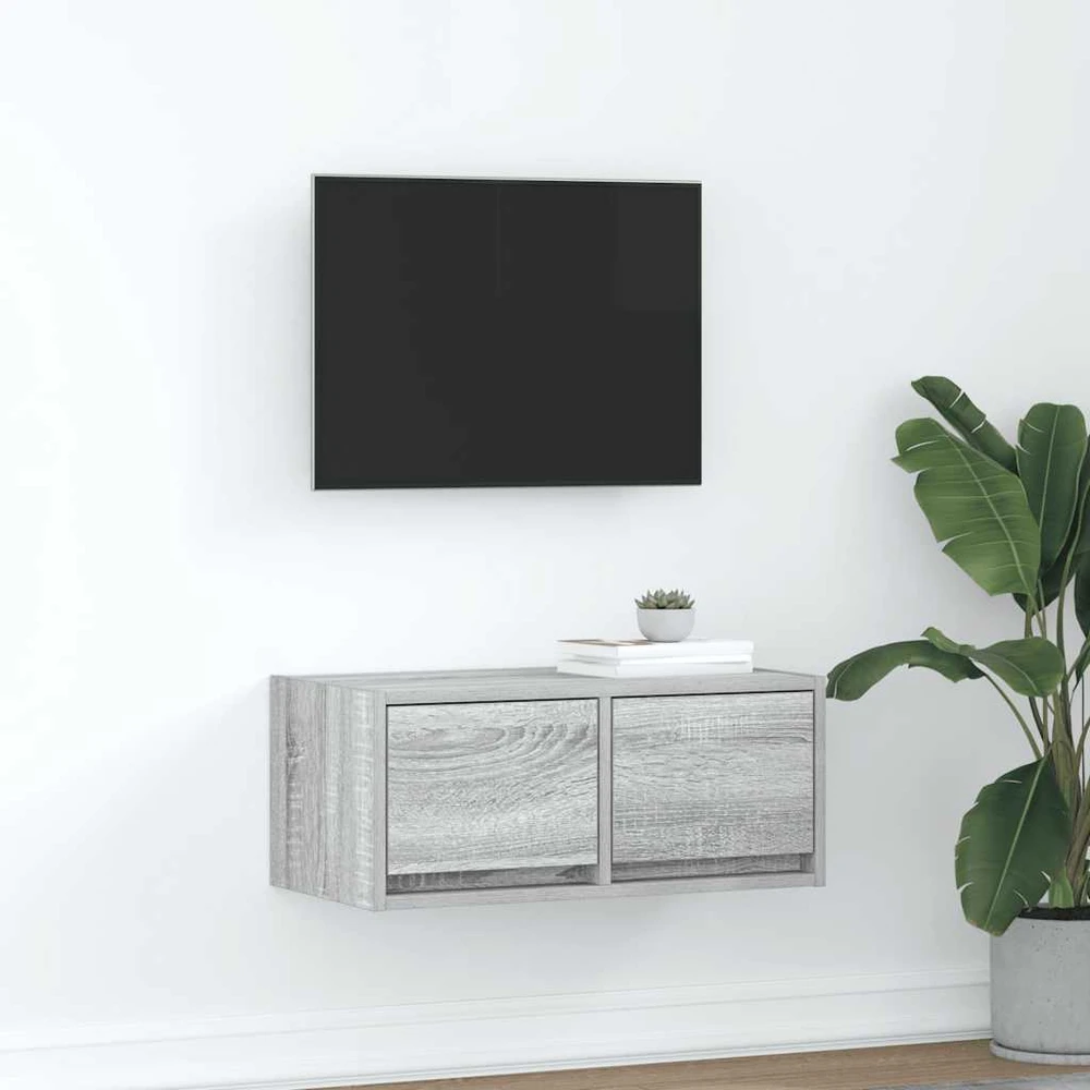 TV staliukas TV spintelė, pilka ąžuolo, 60x31x25,5 cm, apdirbta mediena