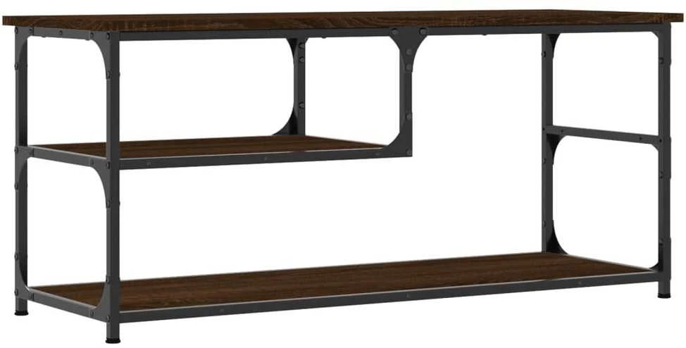 TV staliukas TV spintelė, ruda ąžuolo, 103x38x46,5cm, mediena/plienas
