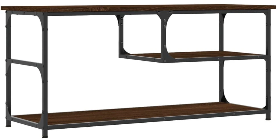 TV staliukas TV spintelė, ruda ąžuolo, 103x38x46,5cm, mediena/plienas
