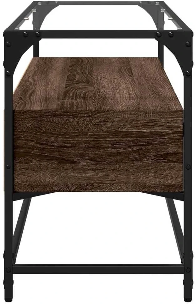 TV staliukas TV spintelė, ruda ąžuolo, 98x35x51cm, mediena
