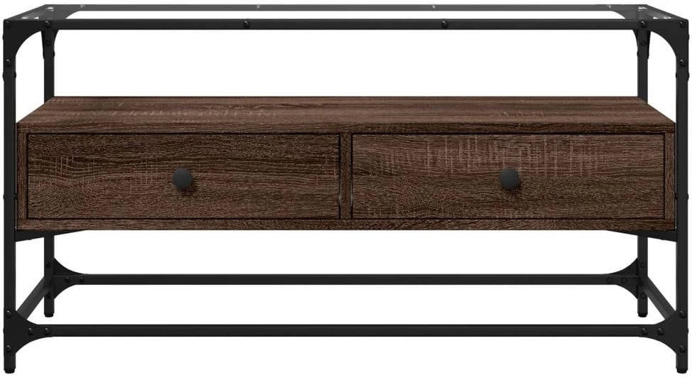 TV staliukas TV spintelė, ruda ąžuolo, 98x35x51cm, mediena