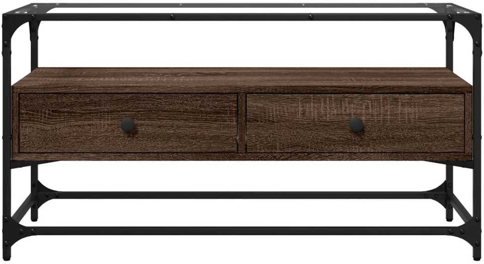 TV staliukas TV spintelė, ruda ąžuolo, 98x35x51cm, mediena