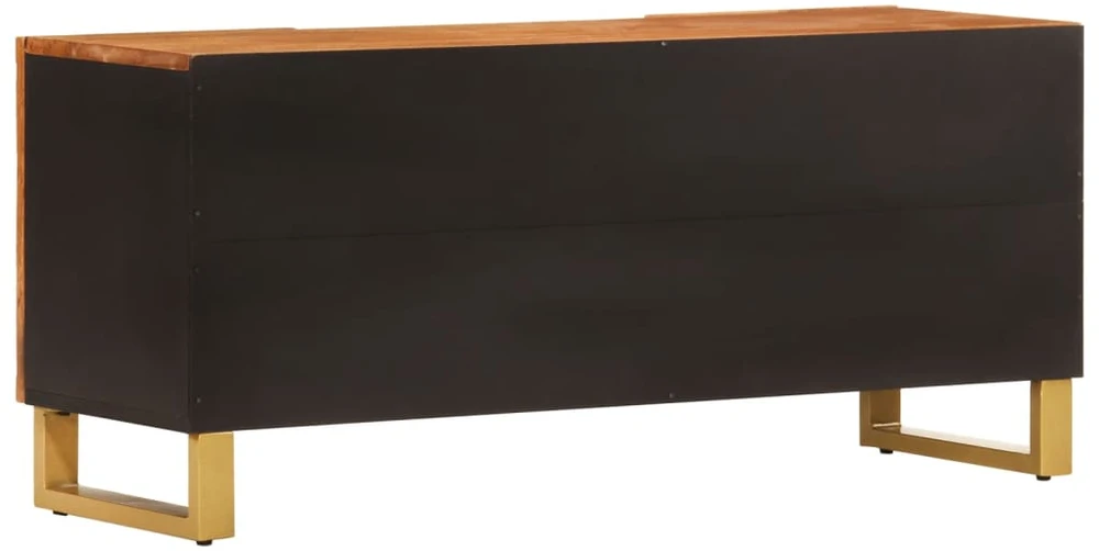 TV staliukas TV spintelė, ruda ir juoda, 105x33,5x46cm, mango masyvas