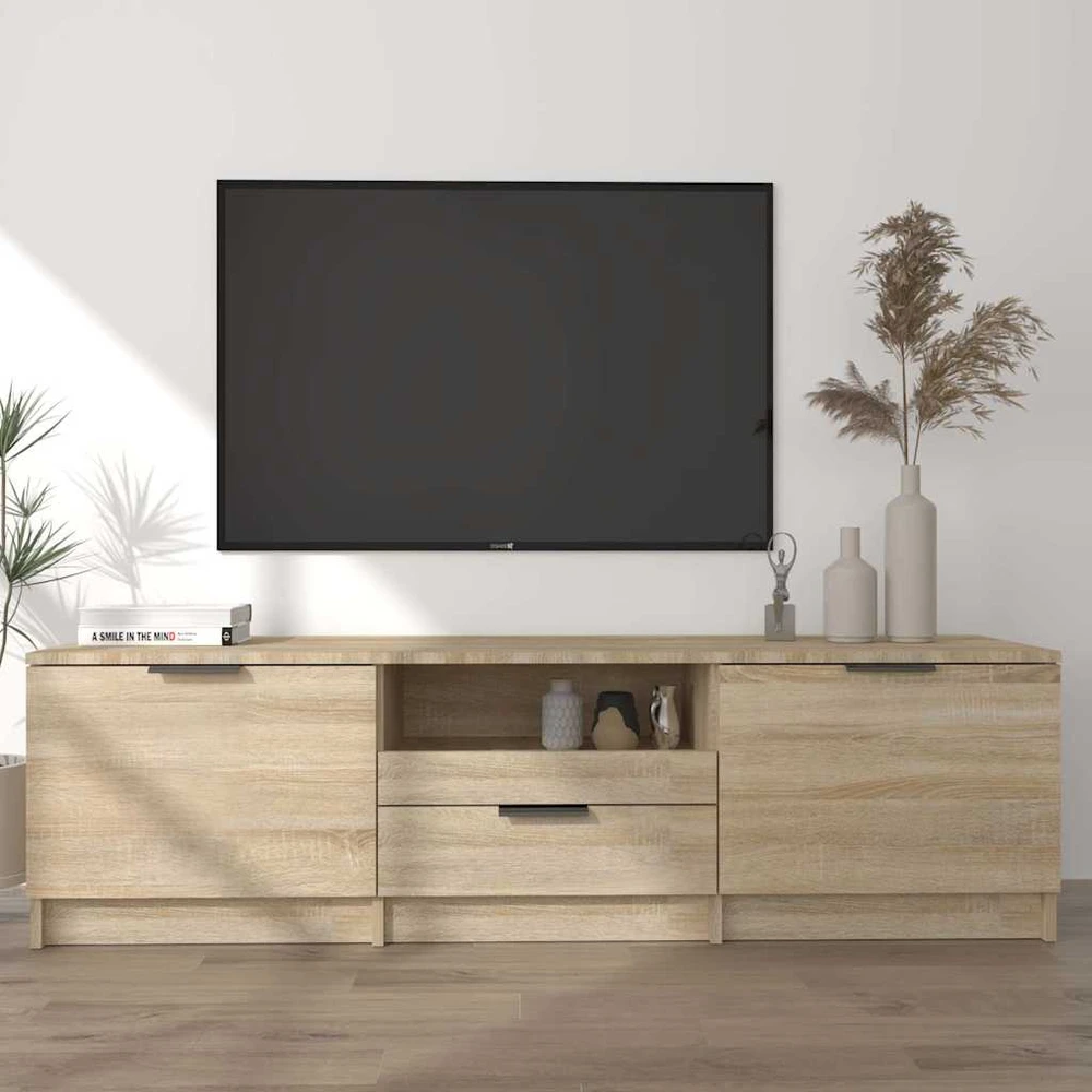 TV staliukas Televizoriaus spintelė, ąžuolo, 140x35x40cm, apdirbta mediena