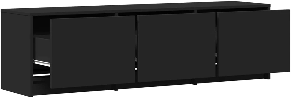 TV staliukas TV spintelė su LED 140 x 34 x 40 cm Juodas Dirbtinė mediena
