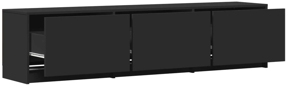TV staliukas TV spintelė su LED 165 x 34 x 40 cm Juodas Dirbtinė mediena