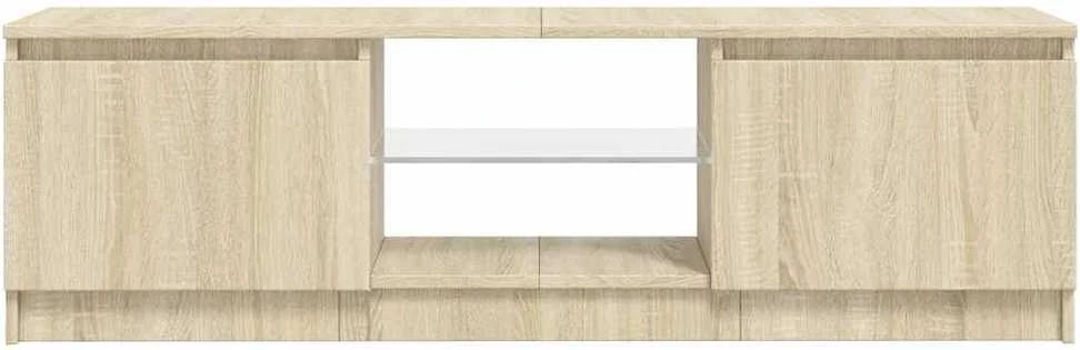 TV staliukas TV spintelė su LED apšvietimu, ąžuolo spalvos, 120x30x35,5cm
