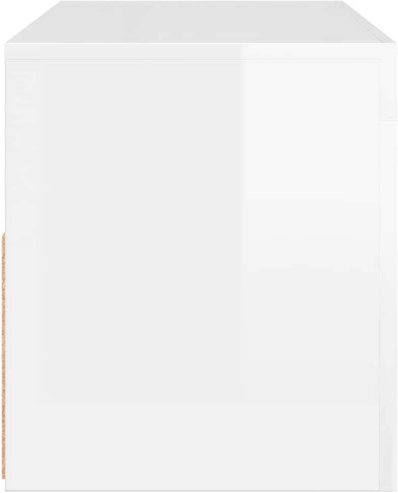 TV staliukas TV spintelė su LED apšvietimu, balta, 90x35x40cm, blizgi