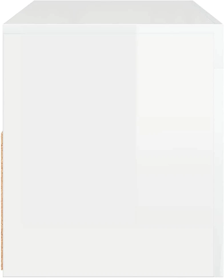 TV staliukas TV spintelė su LED apšvietimu, balta, 90x35x40cm, blizgi