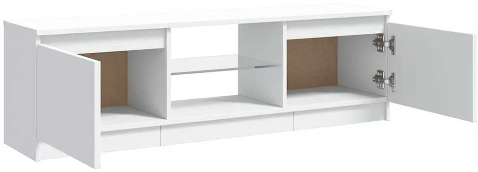TV staliukas TV spintelė su LED apšvietimu, baltos spalvos, 120x30x35,5cm