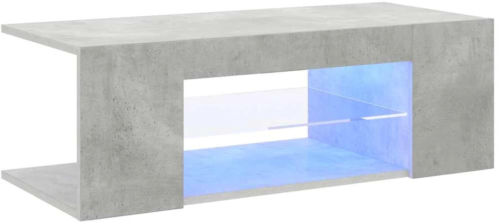 TV staliukas Tv spintelė su LED apšvietimu, betono pilka, 90x39x30cm