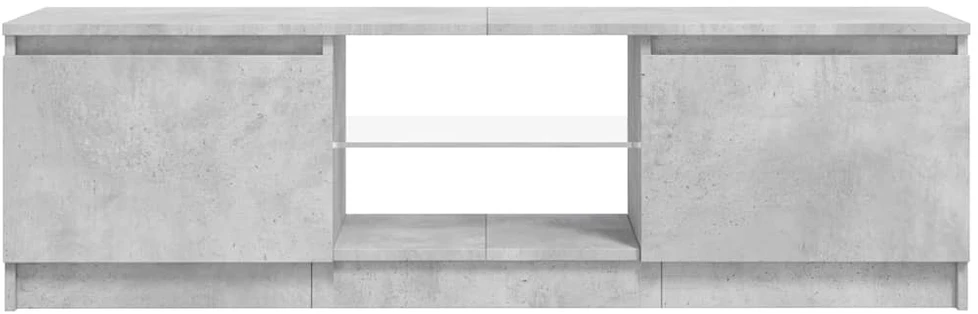 TV staliukas TV spintelė su LED apšvietimu, betono pilka, 120x30x35,5cm