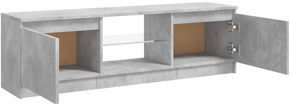 TV staliukas TV spintelė su LED apšvietimu, betono pilka, 120x30x35,5cm