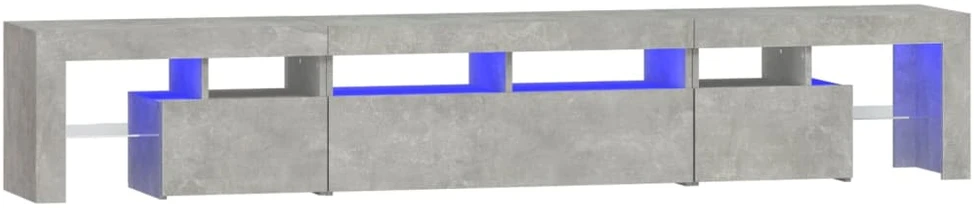 TV staliukas TV spintelė su LED apšvietimu, betono pilka, 230x36,5x40cm