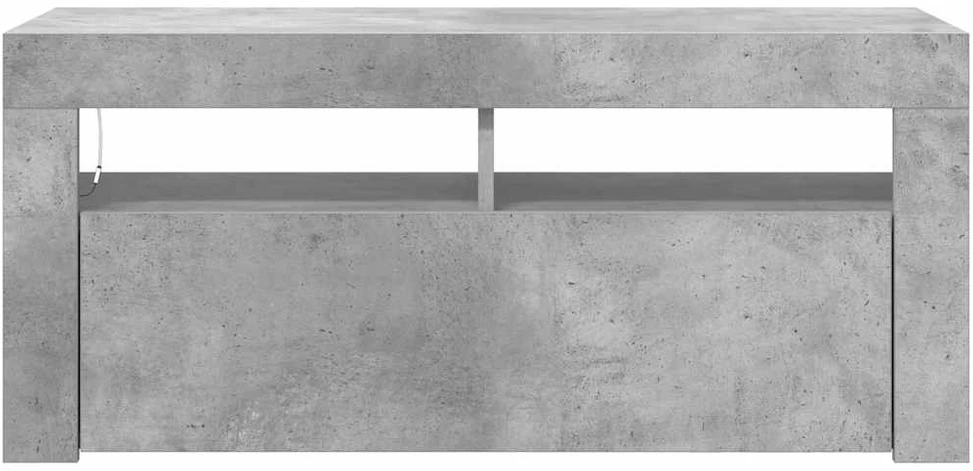TV staliukas TV spintelė su LED apšvietimu, betono pilka, 90x35x40cm