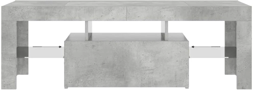 TV staliukas TV spintelė su LED apšvietimu, betono pilka, 120x35x40cm