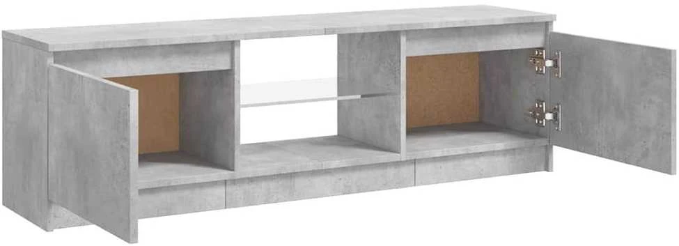 TV staliukas TV spintelė su LED apšvietimu, betono pilka, 120x30x35,5cm