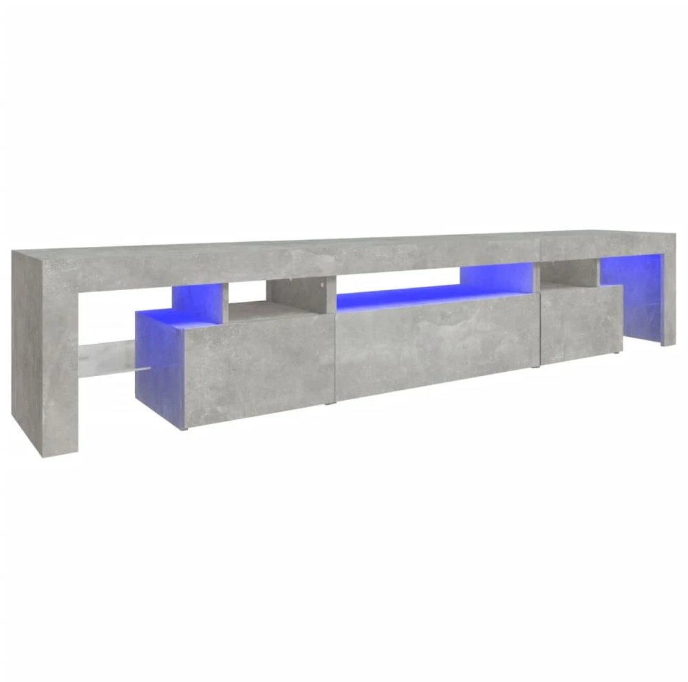 TV staliukas TV spintelė su LED apšvietimu, betono pilka, 215x36,5x40cm