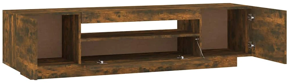 TV staliukas TV spintelė su LED apšvietimu, dūminio ąžuolo, 160x35x40cm