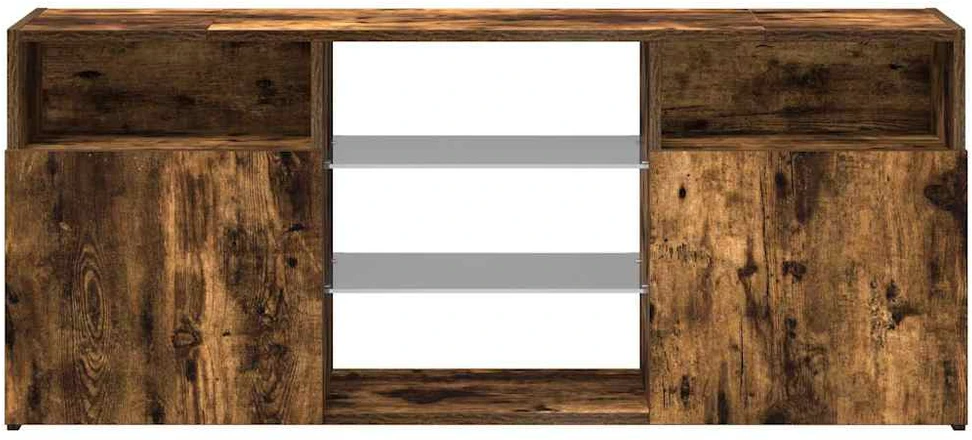 TV staliukas TV spintelė su LED apšvietimu, dūminio ąžuolo, 120x30x50cm