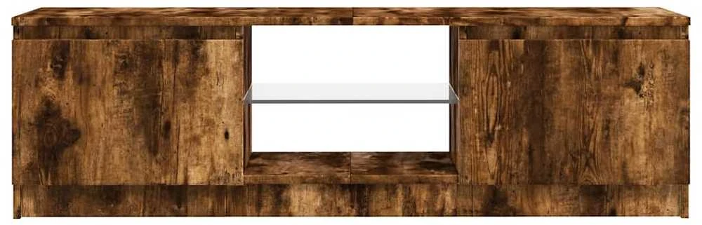 TV staliukas TV spintelė su LED apšvietimu, dūminio ąžuolo, 120x30x35,5cm