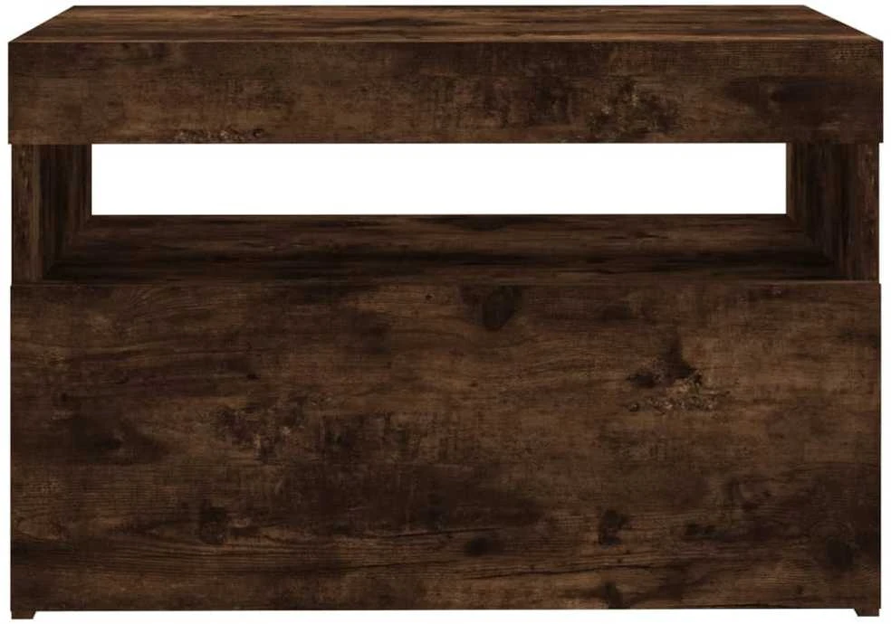 TV spintelė su LED apšvietimu, dūminio ąžuolo, 60x35x40cm