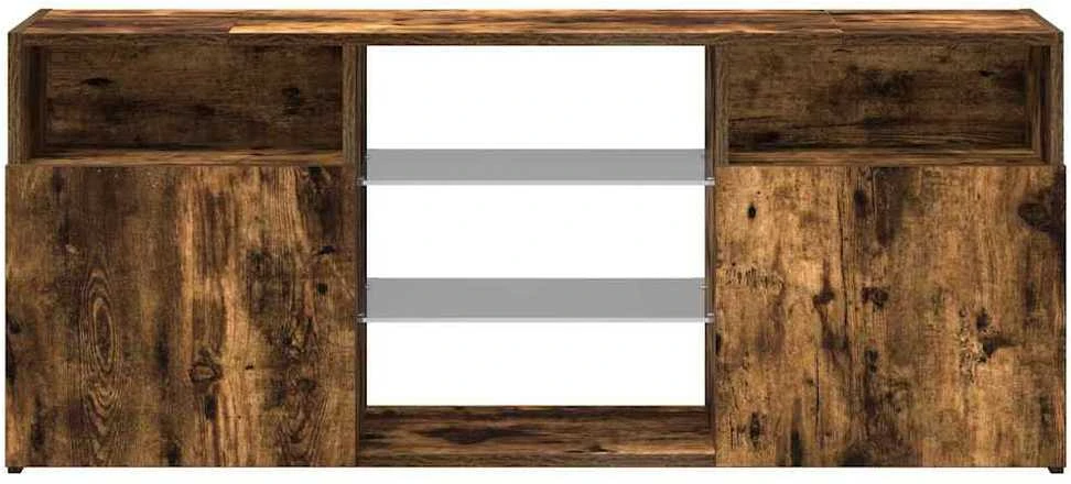 TV staliukas TV spintelė su LED apšvietimu, dūminio ąžuolo, 120x30x50cm