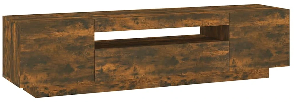 TV staliukas TV spintelė su LED apšvietimu, dūminio ąžuolo, 160x35x40cm