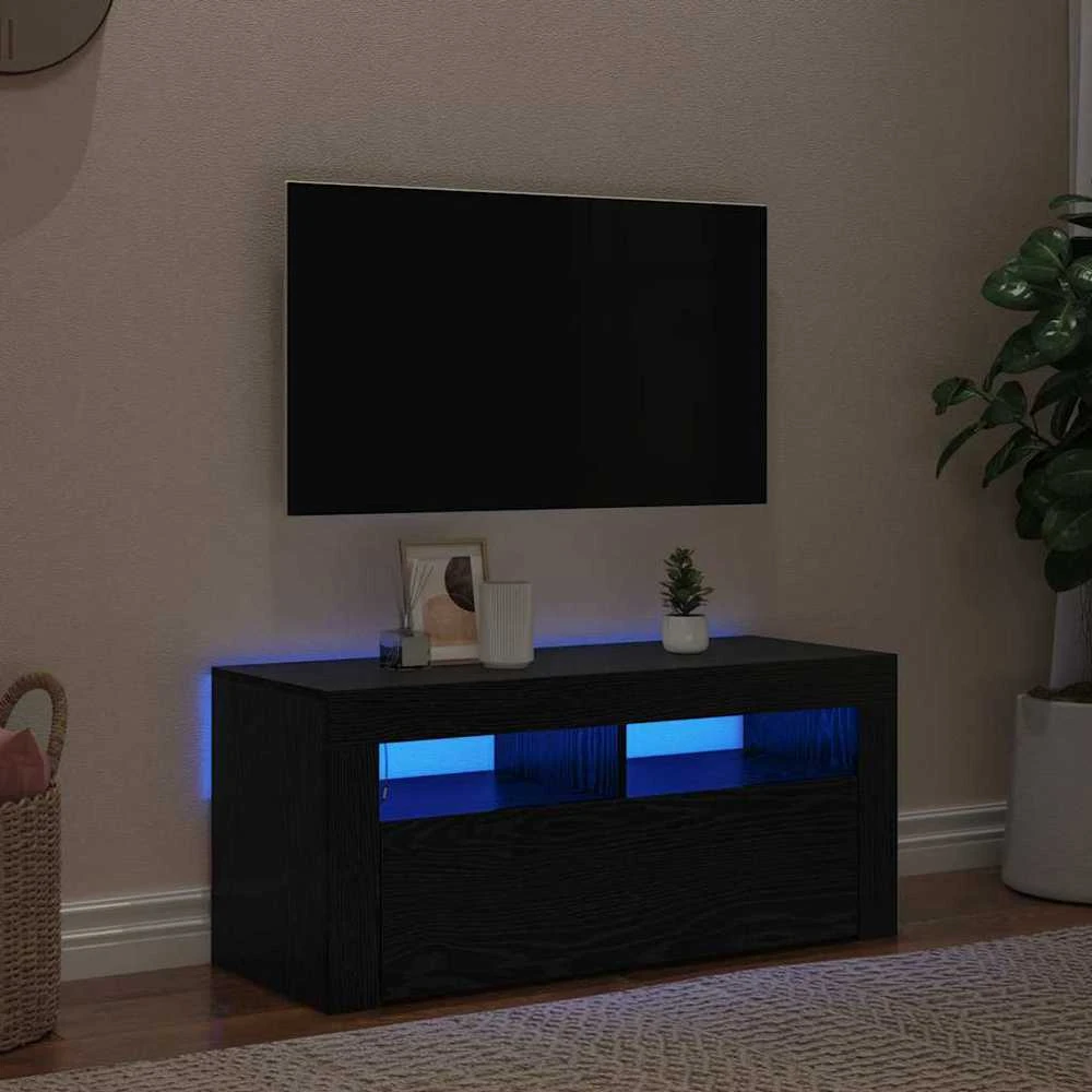 TV staliukas Televizoriaus spintelė 90 x 35 x 40 cm Juodas ąžuolas
