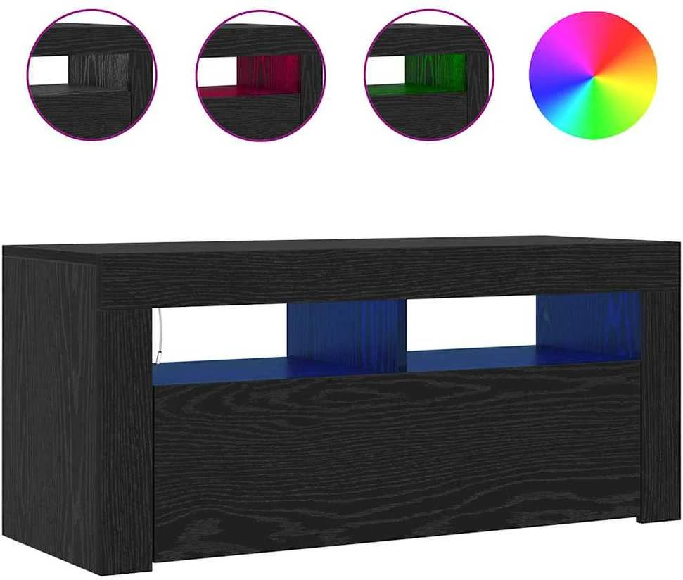TV staliukas Televizoriaus spintelė 90 x 35 x 40 cm Juodas ąžuolas