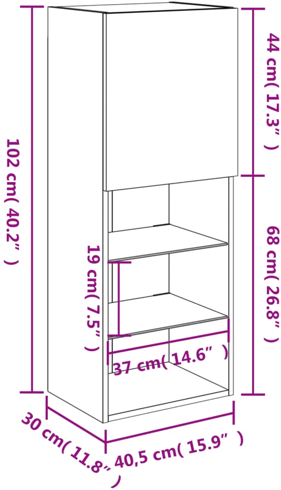 TV staliukas TV spintelė su LED lemputėmis, ąžuolo spalvos, 40,5x30x102cm