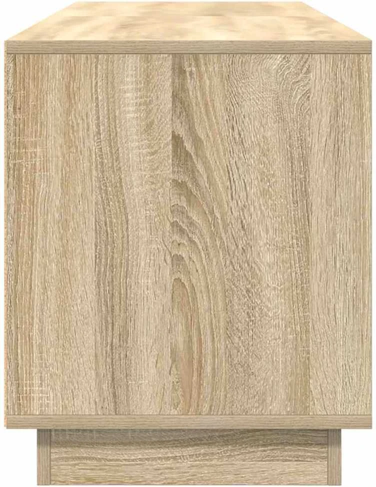 TV staliukas TV spintelė su LED lemputėmis, ąžuolo spalvos, 160,5x41x50 cm