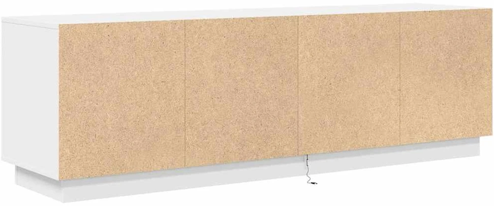TV staliukas TV spintelė su LED lemputėmis, baltos spalvos, 160,5x41x50 cm